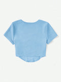 Buy SHEIN EZwear Square Neck Seam Front Tee in Pakistan