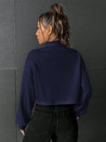 Buy SHEIN EZwear Stand Collar Ribbed Knit Women'S T-Shirt in Pakistan