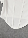 Buy SHEIN EZwear Summer Outfit Square Neck White Seam Front Tee in Pakistan
