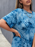 Buy SHEIN EZwear Tie Dye Tee & Biker Shorts Set in Pakistan