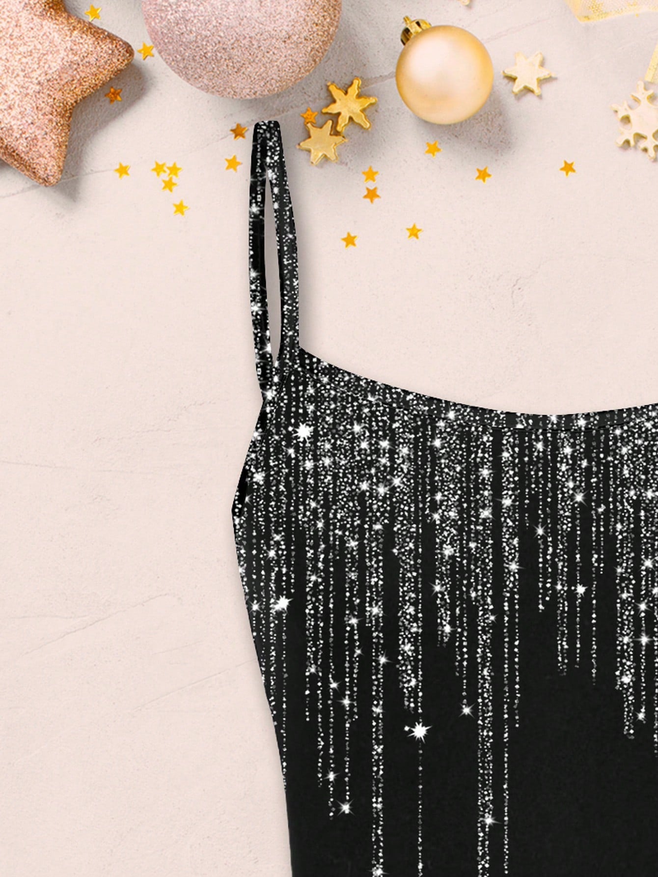 Buy SHEIN EZwear Women's Casual Minimalist Glitter Graphic Print Sexy Camisole Tank Top in Pakistan