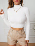 Buy SHEIN EZwear Women's Turtleneck Cropped Sweater in Pakistan