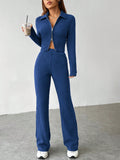 Buy SHEIN EZwear Zip Up Jacket & Flare Leg Pants in Pakistan