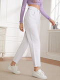Buy SHEIN Essnce Raw Hem Mom Jeans in Pakistan