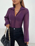 Buy SHEIN Essnce Solid Button Front Shirt Without Bra in Pakistan