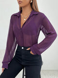 Buy SHEIN Essnce Solid Button Front Shirt Without Bra in Pakistan