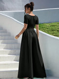 Buy SHEIN Essnce Solid Slim Fit Crop Tee & Fold Pleated Wide Leg Pants in Pakistan