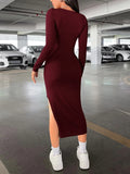 Buy SHEIN Essnce Sweetheart Neck Split Thigh Women Bodycon Dress in Pakistan