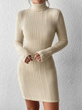 Buy SHEIN Essnce Turtleneck Ribbed Knit Bodycon Dress in Pakistan
