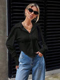 Buy SHEIN Essnce Women's Irregular Hem Long Sleeve Shirt in Pakistan