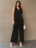 Buy SHEIN Essnce Women's Solid Color Loose Casual Two Piece Set in Pakistan