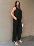 Buy SHEIN Essnce Women's Solid Color Loose Casual Two Piece Set in Pakistan