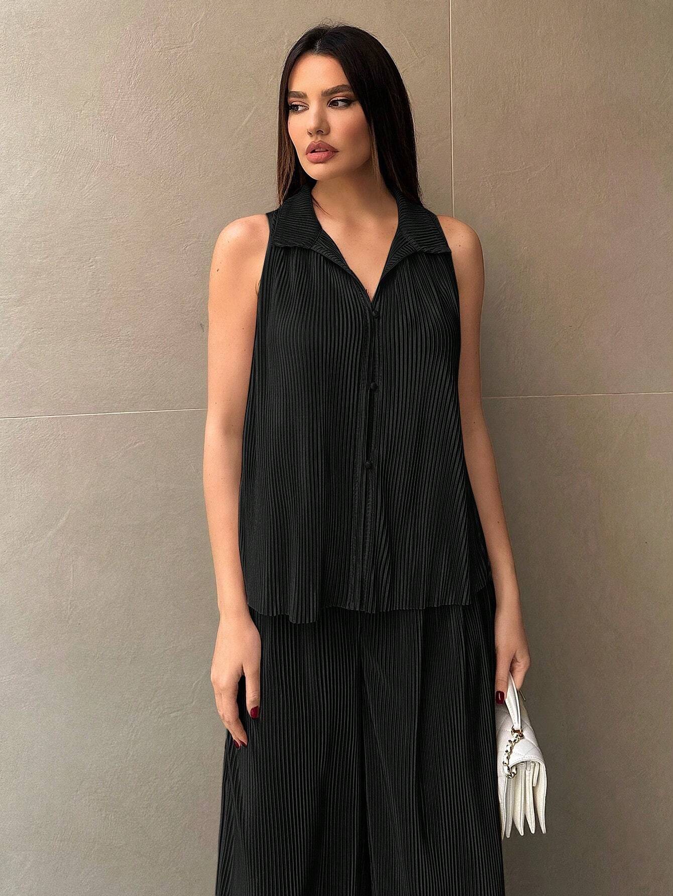 Buy SHEIN Essnce Women's Solid Color Loose Casual Two Piece Set in Pakistan