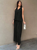 Buy SHEIN Essnce Women's Solid Color Loose Casual Two Piece Set in Pakistan