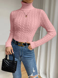 Buy SHEIN Frenchy Cable Knit Turtleneck Sweater in Pakistan