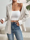 Buy SHEIN Frenchy Color Block Pleated Cuff Slightly Slim Fit Commute & Casual Blazer in Pakistan