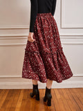 Buy SHEIN Frenchy Ditsy Floral Frill A-line Skirt in Pakistan