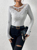 Buy SHEIN Frenchy Guipure Lace Insert Tee in Pakistan