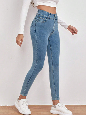 Buy SHEIN Frenchy High Waist Skinny Cropped Jeans in Pakistan