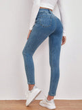 Buy SHEIN Frenchy High Waist Skinny Cropped Jeans in Pakistan