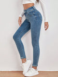 Buy SHEIN Frenchy High Waist Skinny Cropped Jeans in Pakistan