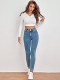Buy SHEIN Frenchy High Waist Skinny Cropped Jeans in Pakistan