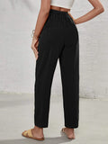 Buy SHEIN Frenchy High Waist Tie Front Tapered Pants in Pakistan