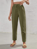 Buy SHEIN Frenchy High Waist Tie Front Tapered Pants in Pakistan