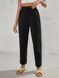 Buy SHEIN Frenchy High Waist Tie Front Tapered Pants in Pakistan