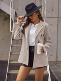 Buy SHEIN Frenchy Lapel Neck Double Breasted Overcoat in Pakistan