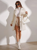 Buy SHEIN Frenchy Lapel Neck Single Breasted Teddy Coat in Pakistan