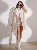 Buy SHEIN Frenchy Lapel Neck Single Breasted Teddy Coat in Pakistan