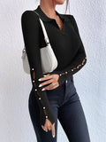 Buy SHEIN Frenchy Pearls Beaded Split Cuff Sweater in Pakistan