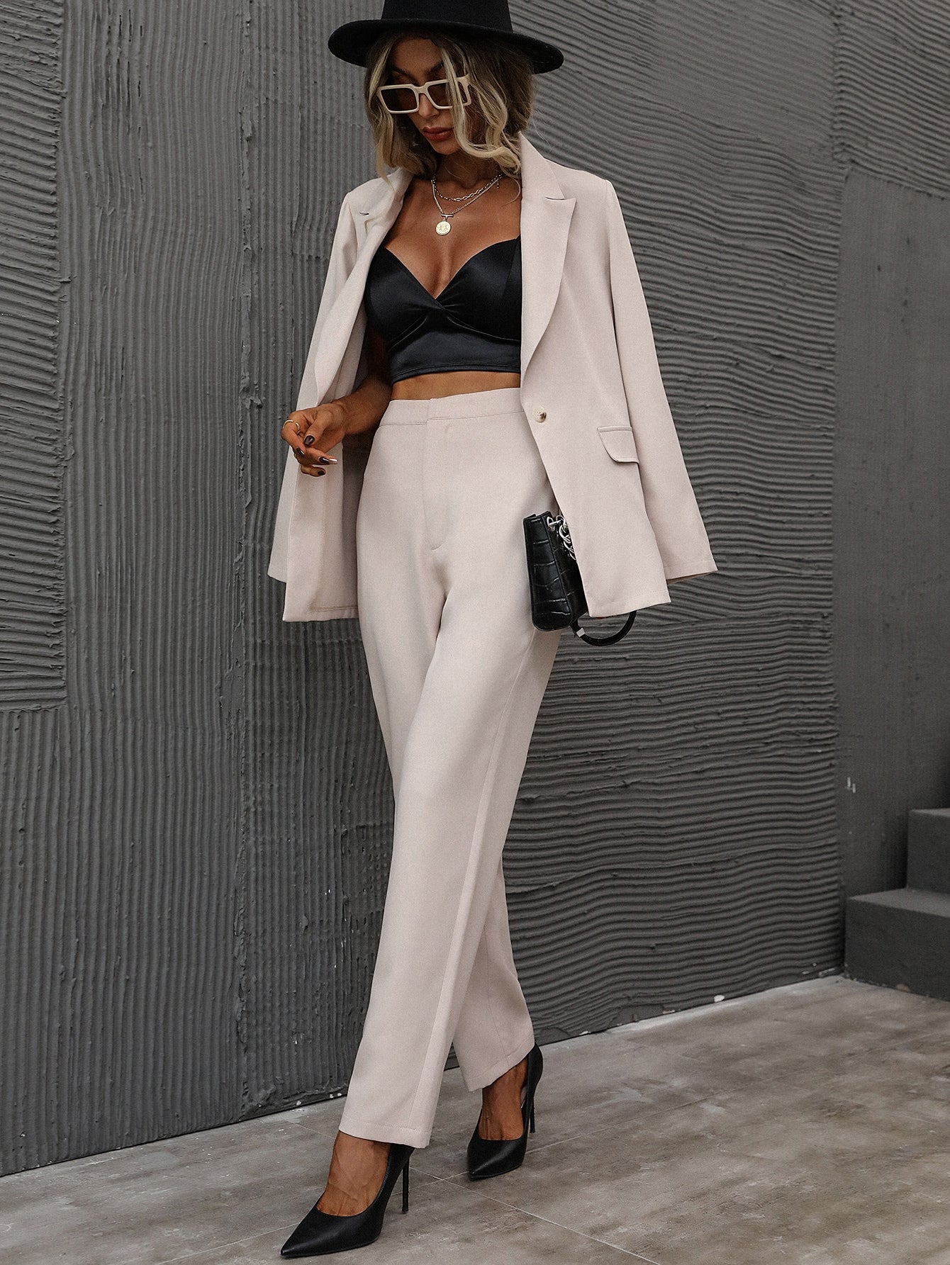 Buy SHEIN Single Button Lapel Collar Blazer (Only Blazer) in Pakistan