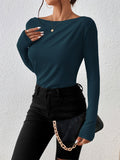 Buy SHEIN Frenchy Solid Boat Neck Tee in Pakistan