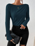 Buy SHEIN Frenchy Solid Boat Neck Tee in Pakistan