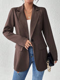 Buy SHEIN Frenchy Solid Color Lapel Collar Suit Jacket in Pakistan