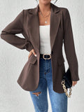 Buy SHEIN Frenchy Solid Color Lapel Collar Suit Jacket in Pakistan