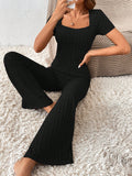 Buy SHEIN Frenchy Solid Crop Tee & Flare Leg Pants in Pakistan