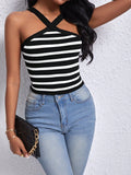 Buy SHEIN Frenchy Striped Print Halter Top in Pakistan