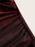 Buy SHEIN Frenchy Surplice Neck Wrap Hem Glitter Bodycon Dress in Pakistan