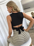 Buy SHEIN Frenchy Tie Back Crop Tank Top in Pakistan
