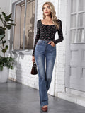 Buy SHEIN Frenchy Tie Front Ruched Bust Ditsy Floral Top in Pakistan