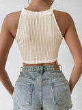Buy SHEIN Frenchy Women Summer Solid Color Tassel Hem Halter Top in Pakistan