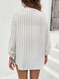 Buy SHEIN Frenchy Women's Old Money Outfits Striped Printed Linen Casual Long-Sleeved Shirt in Pakistan