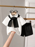 Buy SHEIN Genkimix Kids Baby Boys Striped Print Shirt & Shorts & Shawl in Pakistan
