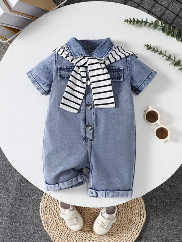 Buy SHEIN Genkimix Kids Fashionable Loose-Fit All-In-One Shorts For Baby Boys, Casual Style in Pakistan