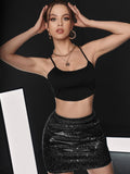 Buy SHEIN ICON Bodycon Mini Glitter Skirt in Pakistan