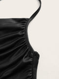 Buy SHEIN ICON Draped Front Crisscross Backless PU Leather Cami Going Out Tops in Pakistan