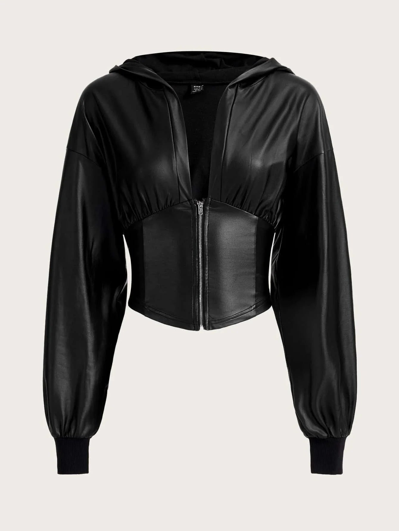Buy SHEIN ICON Drop Shoulder Zipper Hooded Y2k Crop Jacket in Pakistan